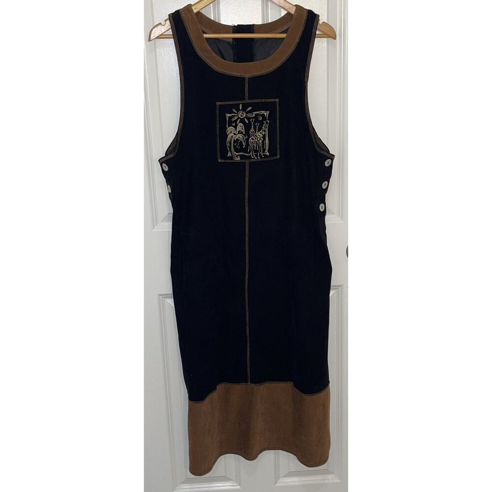 California Concepts Women’s Black Giraffe Knit Jumper Maxi Dress Petite Size 14P